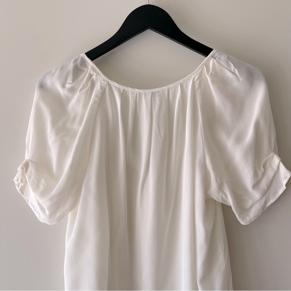 Joie Matte Silk Berkeley Blouse in White - Picture 8 of 9